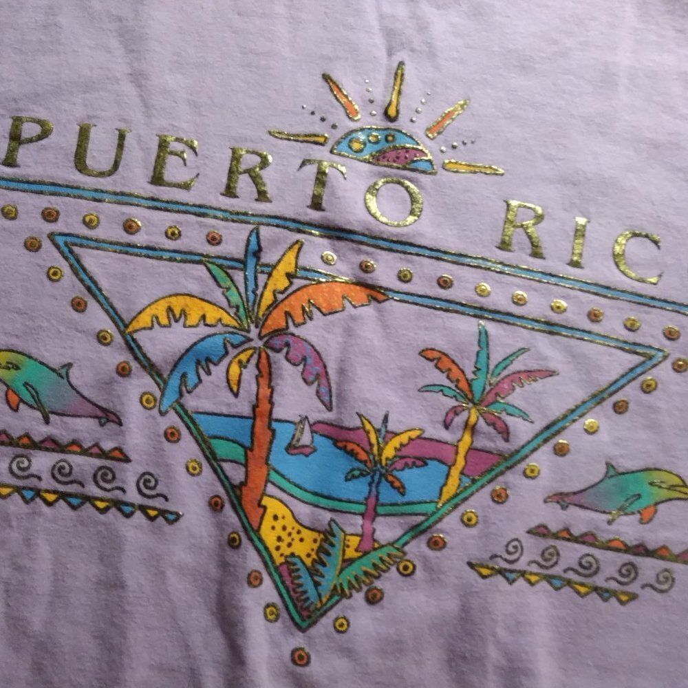 Vintage Puerto Rico Puff Print Graphic T-Shirt